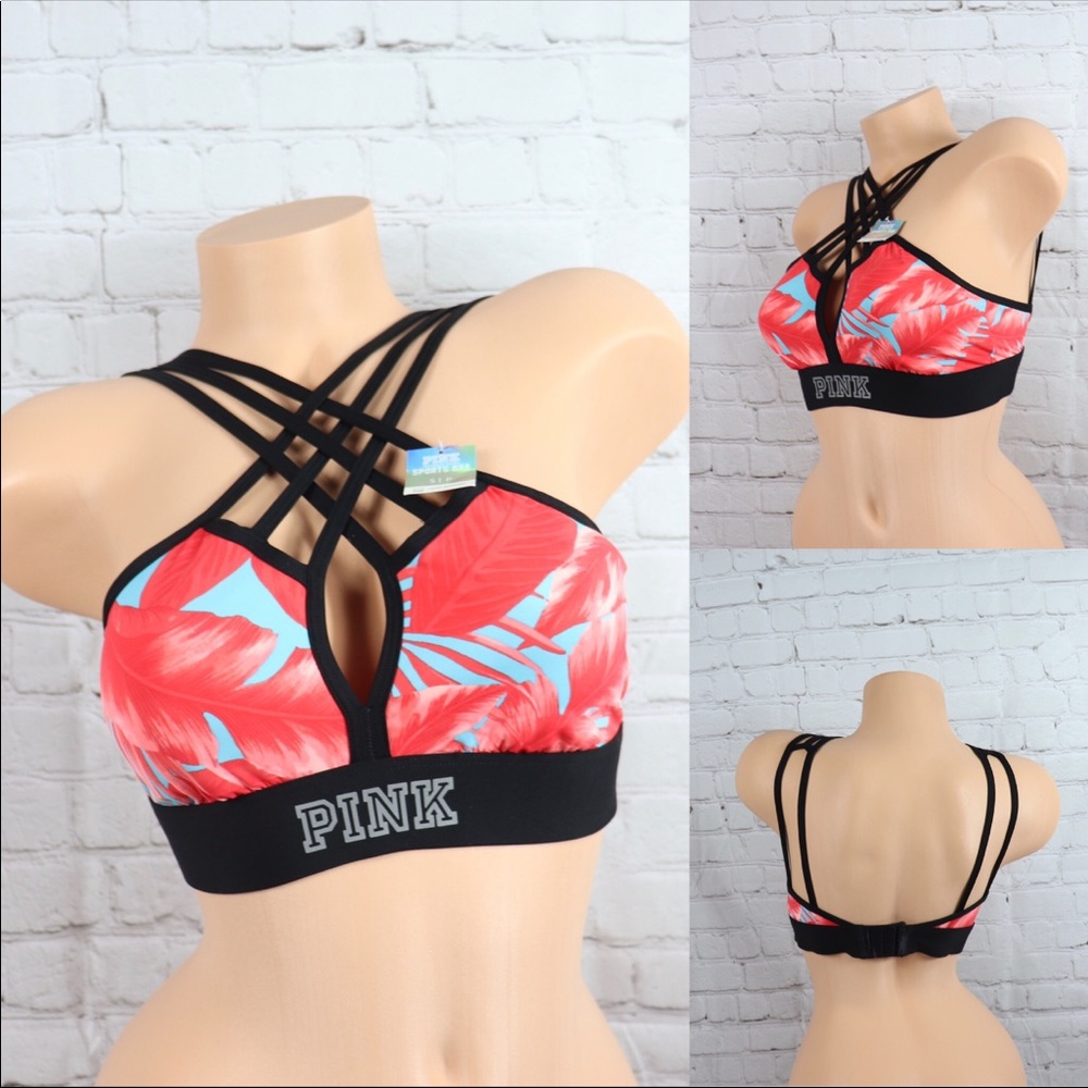 VS Pink Caged Front Ultimate Push Up Sports Bra